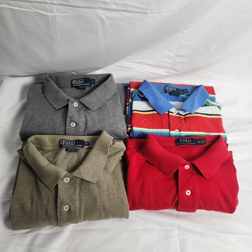 Ralph Lauren‎ Mens Polo Lot Of 4 100% Cotton Short Sleeve